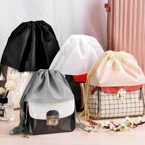 Reusable Non-Woven Drawstring Shoes Handbag Clothes Storage Organizer Dust Cover Gift Set Dustproof Pouch Bag S/M/L (Grey/Beige/Black)