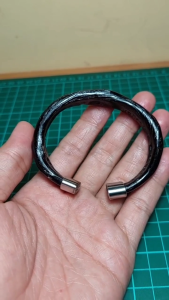 MHG - gelang akar bahar merah natural body hitam model c variasi monel