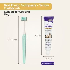 JKULNING | Soft Bristle Toothbrush Set for Small Dogs and Cats 3-Sided