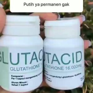 Glutacid Whitening Supplement Vitamin C Glow Skin Whitening Pemutih Badan Seluruh Cepat Glutathione Collagen Supplement