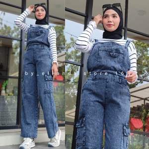 Jumpsuit jeans wanita dewasa kekinian