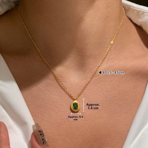 CAFFTI | Sapphire Emerald Colored Necklace For Women