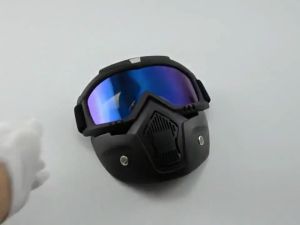 Motorcycle Goggles Goggles Helmet PC Goggles Visor Riding Cycling Outdoor Sport Goggles Helmet   Removable Windproof