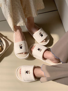 Lightweight Absorbent Linen Indoor Slippers for Couples Anti-Slip Spring Summer Flat Bottom Home Shoes Men Women Casual Style