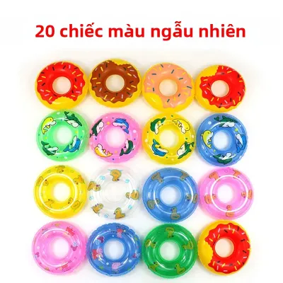 20 Chiếc Vòng Bơi Mini Bơm Hơi Cho Trẻ Em Trò Chơi Nước Nổi Đồ Chơi Bánh Rán Unisex Nhận Thức Tắm Chơi Chất Liệu PVC