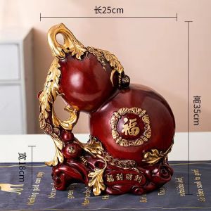 Creative Chinese Style Wealth Attracting Gourd Decoration Money Box Home Living Room TV Cabinet Entrance Hall New Chinese Style Decorations