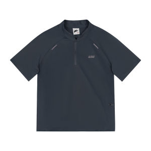 Áo Thun Thể Thao UZIS Có Khóa Kéo Nửa Cổ Đứng Nhanh Khô Tay Ngắn Thường Ngày Cho Nam Mùa Hè 2025 Áo Thun Bóng Rổ