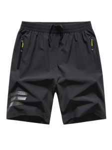 Mens Summer Ice Silk Casual Shorts Five-Quarter Beach Quick Dry Pants plus Size Comfortable Sporty Trendy mid Waist Straight Leg