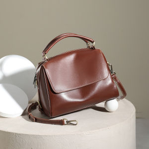 Túi Xách Nữ Da Bò Thật Cổ Điển Da Thuộc Nguyên Tấm Đeo Chéo Một Bên Vai Phong Cách Thiết Kế Sang Trọng Túi Đeo Vai Thường Ngày