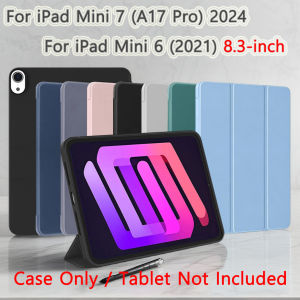Case for iPad Mini 7 A17 Pro 2024/iPad Mini 6 2021 8.3 Inch iPad Mini 7th/6th Gen Case Stand Flip Cover with Soft TPU Back Shell