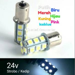 1 PASANG LAMPU BAYONET KAKI 1 24VOLT SEN BEMPER ATRET KEDIP STROBO TRUK BUS