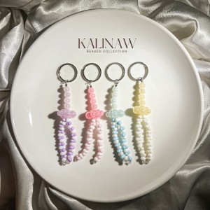 KALINAW PastelPuff Clouds Peanut Beads Beaded Keychain/ Phone Lanyard