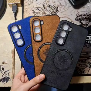 Case Maple Magnetic For Infinix Hot 60 Pro Softcase Leather Magsafe