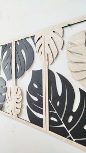 Hiasan Dinding Kayu & Pajangan Rumah Dekorasi Ruang Tamu Minimalis Motif Monstera