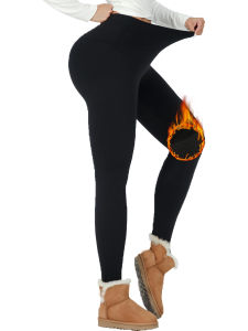 Womens Thermal Fleece Lined High Waisted Leggings. Workout Winter Warm Thick Tights Soft Yoga Pants