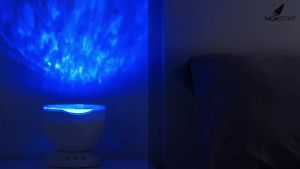 Noa Store Sensory LED Room Lights - Light Projector for Bedroom - Ocean Waves Projection Lamp with Calming Music - Night Light for Kids - Blue Ceiling Projector Lamps for s and Children