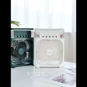 3 in 1 Air Cooler Portable Fan Conditioner Cooling Fan Portable USB Connect Air Humidifier 5 Sprays 7 Color
