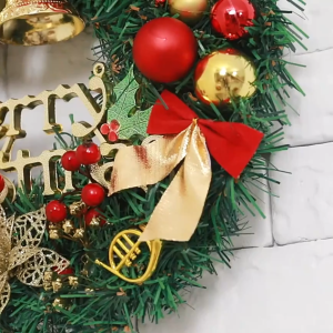 Christmas wreaths with lights for front doors stairs table christmas decorations home display outdoor high quality artificial garland with bowknot ornaments ibbon pinecones party xmas tree eall fireplace decoration