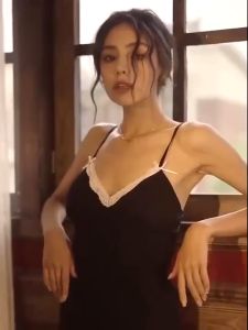 Money comes ชุดนอนเซ็กซี่ แฟชั่น  ชุดนอนไม่ได้นอน แบบสายเดี่ยวเสริมฟองน้ำ#P01