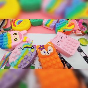 Túi xách đeo chéo Pop it hình ngựa Pony nhiều màu cho bé - popit nhấn bóp giải tỏa căng thẳng