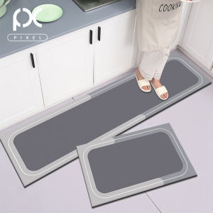 Kitchen Door Mat Anti-Slip Oil Resistant Easy to Clean Rectangle Absorbent Quick Dry Non-Washable Household Floor Rug