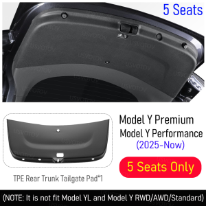 Trunk Mats for Tesla Model Y Premium Performance 2026 2025 Accessories Rear Trunk Tailgate Mat All Weather Protective Pads Cover