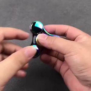 Colorful Rainbow UFO Metal Fidget Spinner | EDC Handheld Finger Toy for Focus & Anxiety Relief | Portable Desk Spinning Top Gift