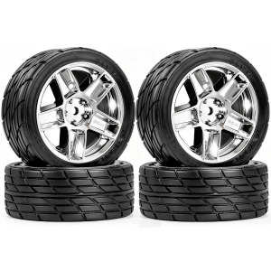 4PCS 12mm Hex Hub RC Cars Wheels and Tires65mm On Road Touring Rubber Racing Rally Tires Set for 1:10 XV01 TT01 TT02B HSP