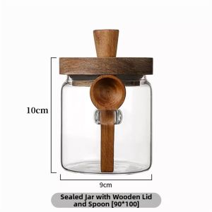 SHUQUE | Sealed Glass Storage Jar for Grains and Coffee Beans Spoon Included
