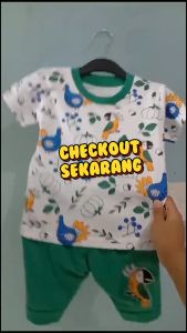 Setelan Baju bayi anak lakilaki motif karakter Burung Kakatua usia baby sampai24 bulan MAX BB 12KG