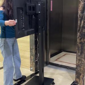 TV Rack With Wheels TV Stand With Wheels TV Floor Stand Horizontal and Vertical Switching Floor-Type Movable Projection Screen Pulley