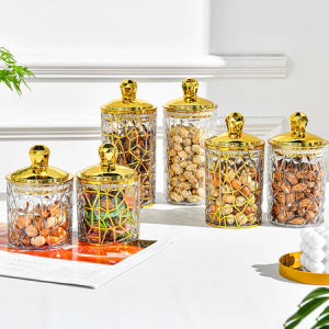 Toples Mewah Aesthetic Candy Jar Desktop Toples Snack Candy Jar Transparan Plastik Candy Jar