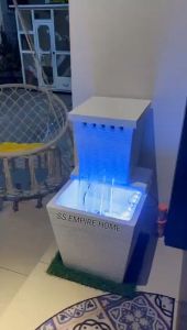 S4 Medium Line White Feng Shui Water Fountain Square Pond Air Sandstone Garden Water Feature 风水流水喷泉瀑布池 Waterfall A