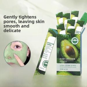 Deep Pore Cleaning Bubble Mask Avocado Composite Acid Foaming Mask Acne Treatment Mud Mask Facial Mask Skin Care Beauty