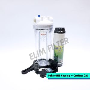 ELIM Filter - Paket ONE Housing + Catridge GAC 10 inch / Filter Air Sumur