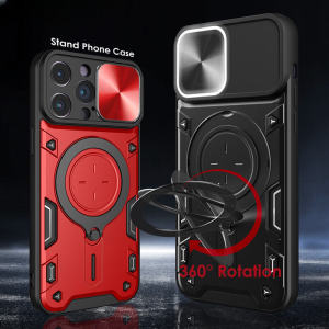 🇹🇭เคสโทรศัพท์กันกระแทกเกราะขาตั้งหมุน360° หรูหราเคสสำหรับไอโฟน iPhone 16 15 14 13 12 11 Pro Max ฝาครอบป้องกันเลนส์หน้าต่างแบบกด