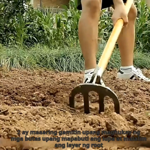 All-steel four-tooth harrow soil turning nail rake thickened loose rake agricultural tools Loosening the soil four-toothed rake rake clearing wasteland agricultural tools