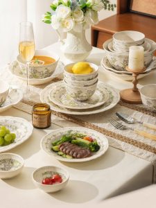 mornenjoy | Underglaze Colored Elegant Wedding Gift Tableware Set