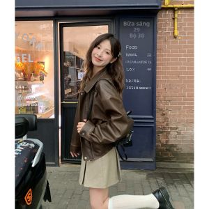 imimtuan | Áo Khoác Da Vintage Retro Ngọt Ngào Và Đáng Yêu