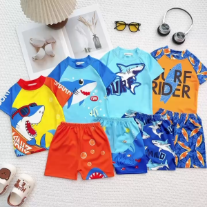 DB6 Bộ đồ bơi cá mập cộc tay quần đùi RIOKIDS cho bé trai