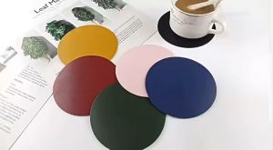 Leather Coasters Premium Cup Mat Mug Coaster Waterproof Coffee Teapot Coasters Tapak Cawan PU