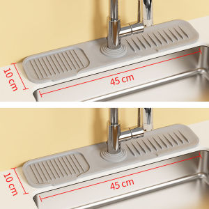 Silicone Drain Mat Kitchen Faucet Drain Pad Narrow Edge Sink Splash Proof Mat Sink Slope Drainage Pad Nordic Style Rectangular