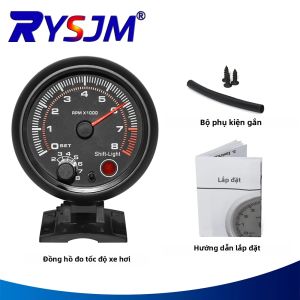 RYSJM | Máy Đo Tốc Độ Kỹ Thuật Số Màu Đen Đa Năng 0-8000 Vòng/phút Có Đèn Nền Cho 1-8 Xi Lanh Con Trỏ Đồng Hồ Đo Tốc Độ Động Cơ Ô Tô 12V