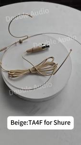 TA4F Headset/Headworn Microphone Professional Earset Over Ear Hanging Condenser Compatible with Shure Wireless System Bodypack