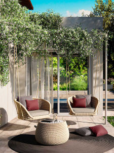 Modern Simplicity Outdoor Hanging Wicker Basket Chair Villa Single Person Leisure Yard Furniture Swinging Chair Artistic Design