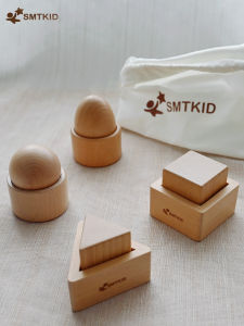 Smtkid Montessori Early Education Educational Toys Baby Sense Fine Action Hand-Eye Coordination Teaching Aids Solid Wood Eggcup