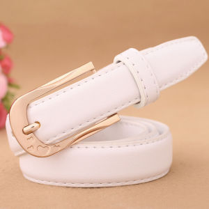 Womens Trousers Belt PU Leather Trend White Belt Fashion High Quality Trouser Belt Solid Vintage Pin Buckle Ladies Strap DT067