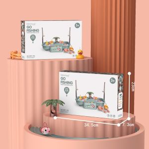 21pcs Fishing Game Toy with Automatic Water Circulation & Music Function Motor Skills Non Magnetic Rotation Ready Stock Mainan Anak