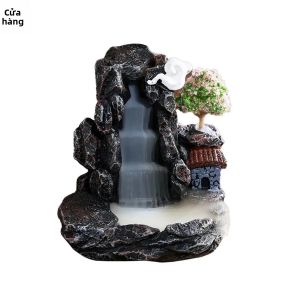Lọ Đốt Trầm Hương Thác Nước Đá Thiết Kế Thác Nước Trang Trí Nhà Cửa Trị Liệu Hương Thơm Kèm Nón Trầm Hương Giúp Giảm Stress Và Thư Giãn