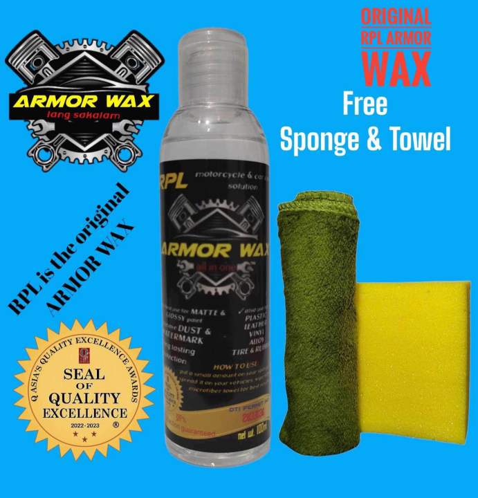 Armor Wax Coat 100ml with Microfiber Cloth and Sponge | Lazada PH